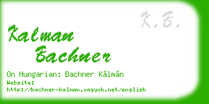 kalman bachner business card